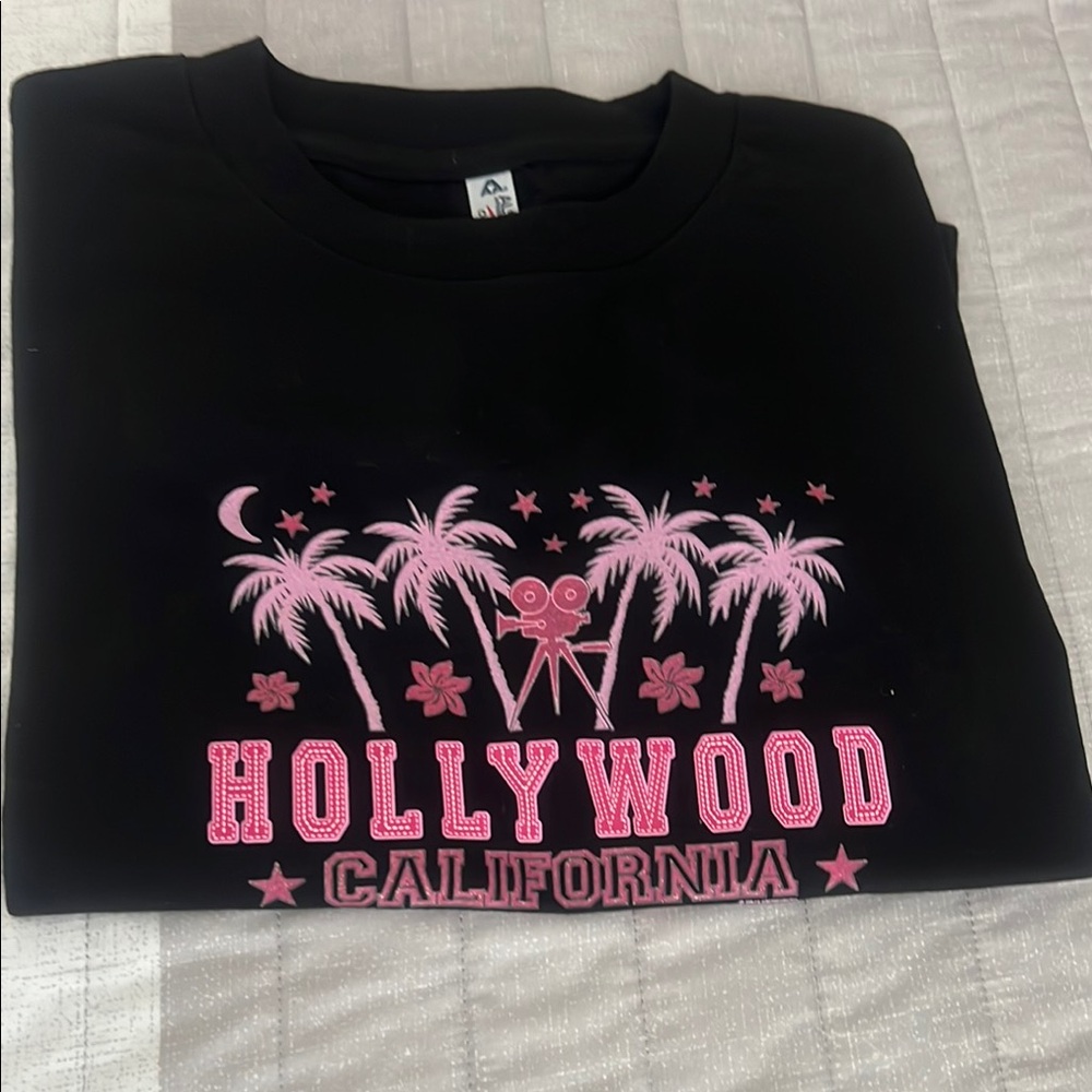 ALSTYLE classic new women’s  Black Hollywood California U.S.A Graphic Tee size M - Picture 4 of 11